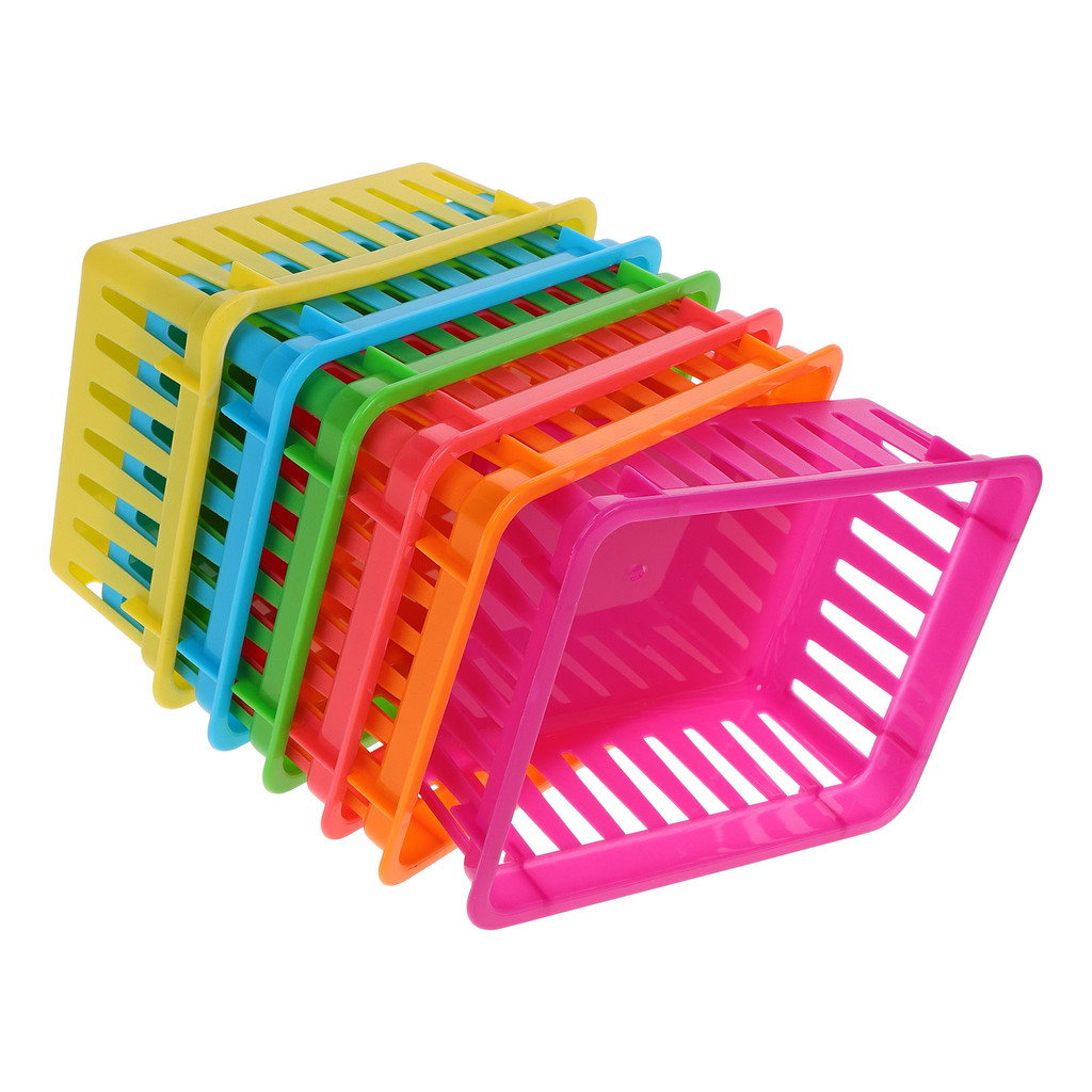 

6 Pcs Storage Baskets Stationery Pencil Containers for Classroom Bucket Desk Book Bins Crayon Mini