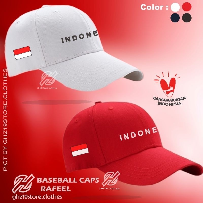 Topi Baseball Indonesia Merah Putih Bendera Flag/Premium Distro Cap model poloCaps Premium Unisex ( 
