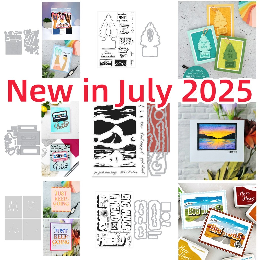 

2025 Summer Road Scenery Tape Letter Metal Cutting Dies Clear Stamps Stencil DIY Making Card Scrapbook Embossed Craft Template