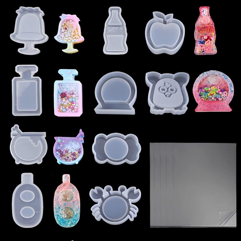 

1 Pcs Shaker Resin Molds,Jewelry Molds for Molds Silicone Epoxy Resin, Quicksand Mold Pendant,Charms, Art Crfat Pendant DIY