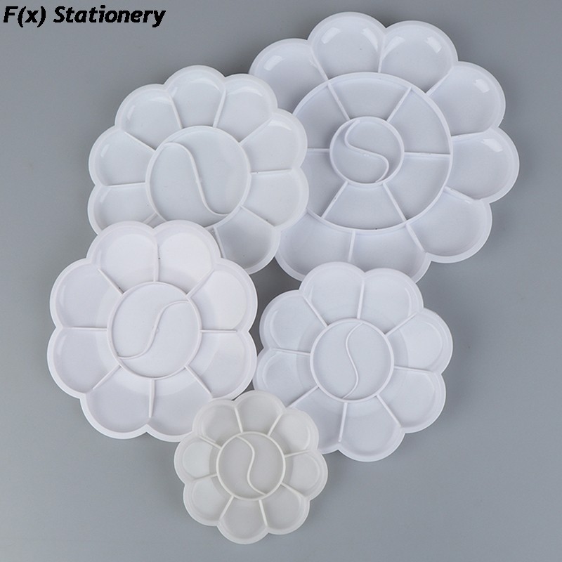 

4 Size Palette Art Alternatives Paint Plastic Palette Supply White Watercolor Palette Pigment Tray Painting Supplies