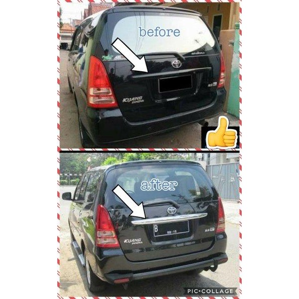 trunk lid belakang CHROME model TEMPEL untuk kijang innova tahun