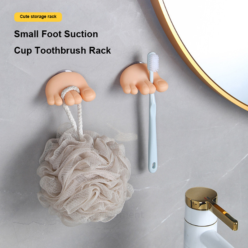 Rak Penyimpanan Lucu Rak Sikat Gigi Penghisap Kaki Kecil  Rak Penyimpanan Kamar Mandi Kaki Kecil