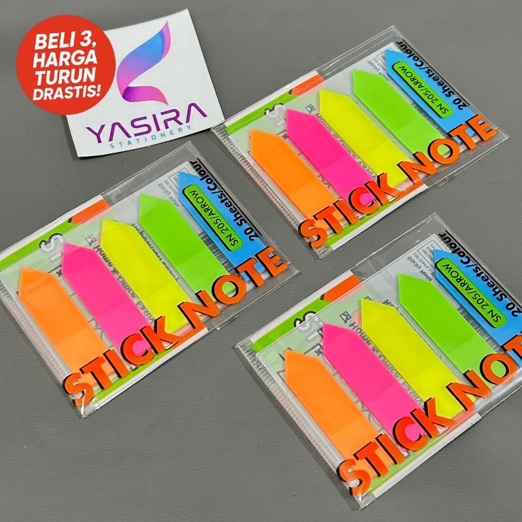 

SATU PAD 5 WARNA 50 LEMBAR Sticky Notes Plastik Panah V-Tec