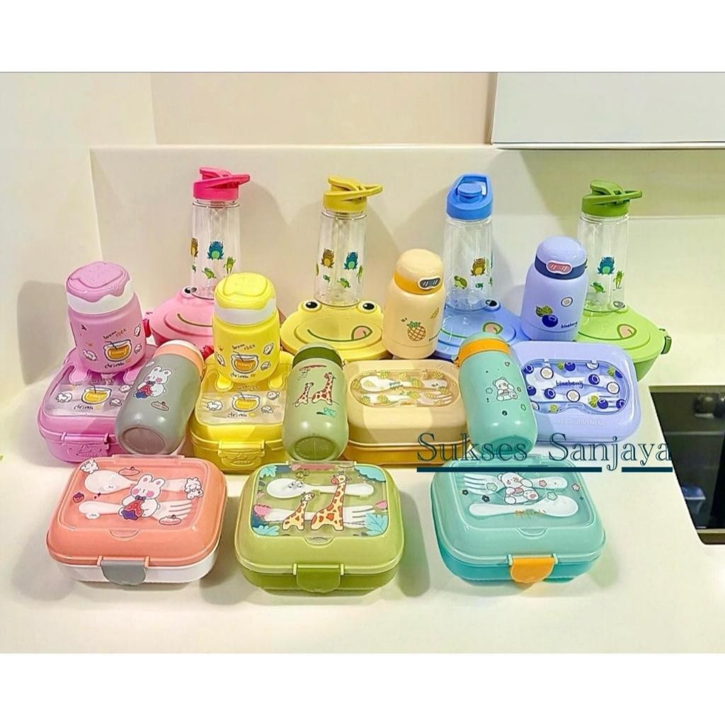 (AJ ) Lunch Box Anak Set /Lunch box Free tempat minum anak/Paket Lunch Box Anak