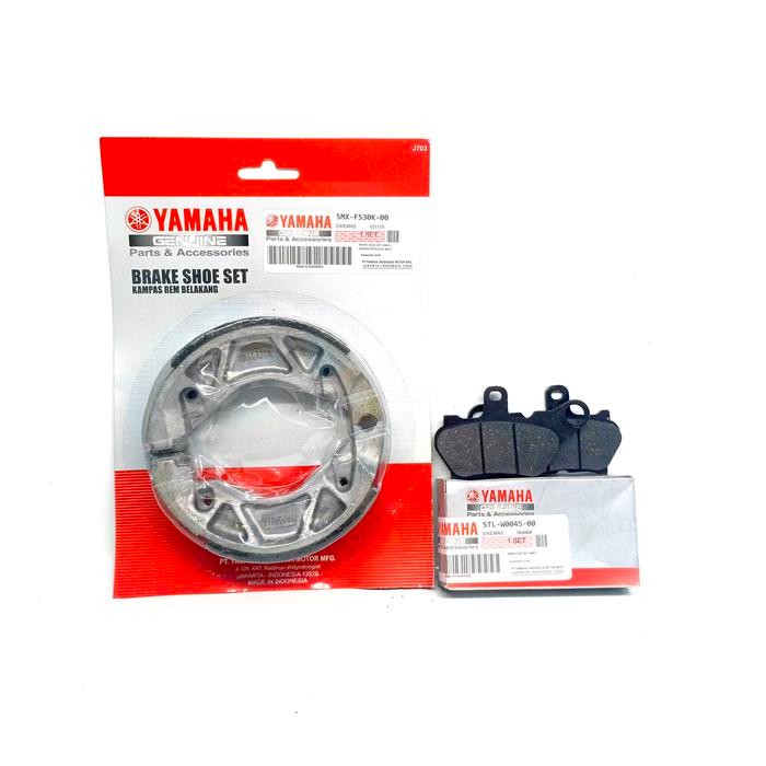 5TL / 5MX PAKET KAMPAS REM DEPAN BELAKANG MIO LAMA / SPORTY / SMILE / KARBU / SOUL / KAMPAS REM TROM