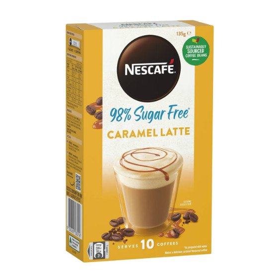 

Nescafe 98% Sugar Free Caramel Latte Coffee Sachets 10 Pack Australia
