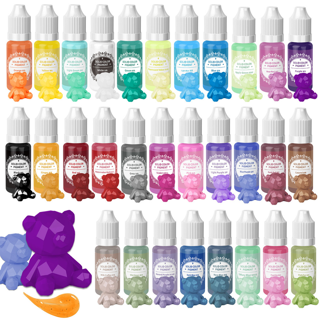 

10ml 30Colors Macaron Solid Color Pigment Crystal Epoxy Resin Drip UV Glue Dye Cream DIY Handmade Jewelry Crafts Color Mixing