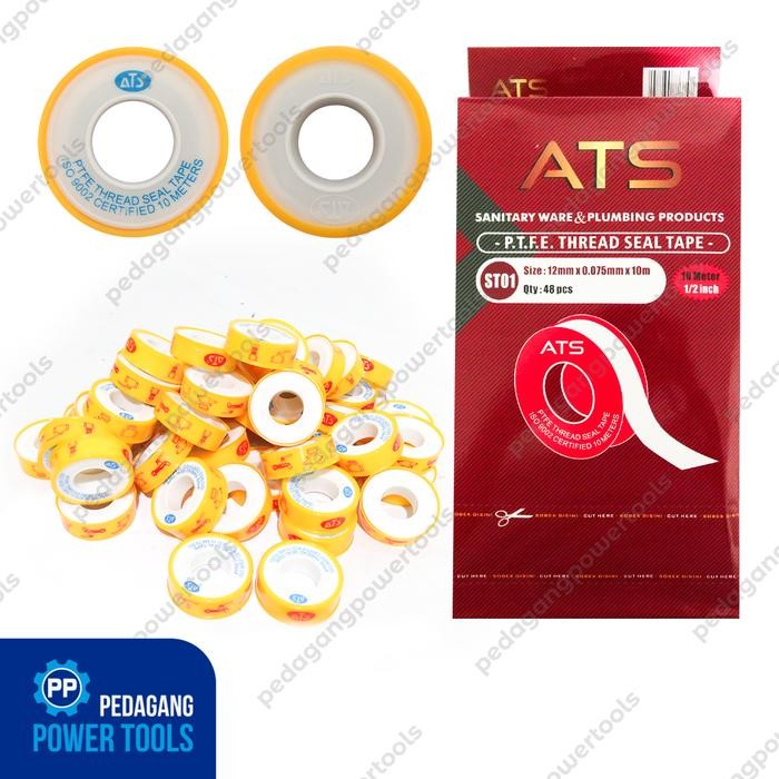 

ATS 48 pcs Seal Tape 1/2" x 10 meter Isolasi Pipa Kran Air PTFE Thread Seltip Selotip