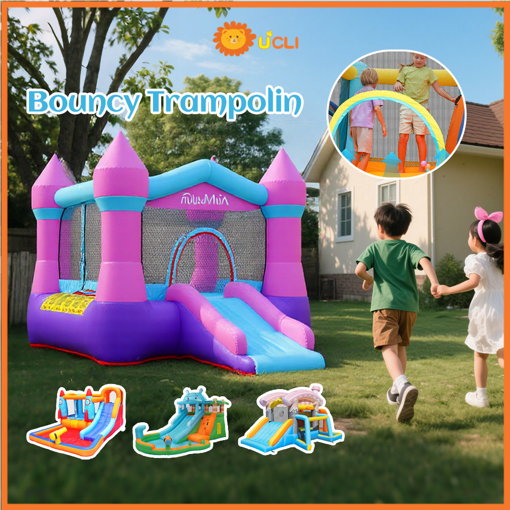 Ucli Mainan Rumah Istana Balon Jumping Bouncer Balon Perosotan Anak Taman Bermain