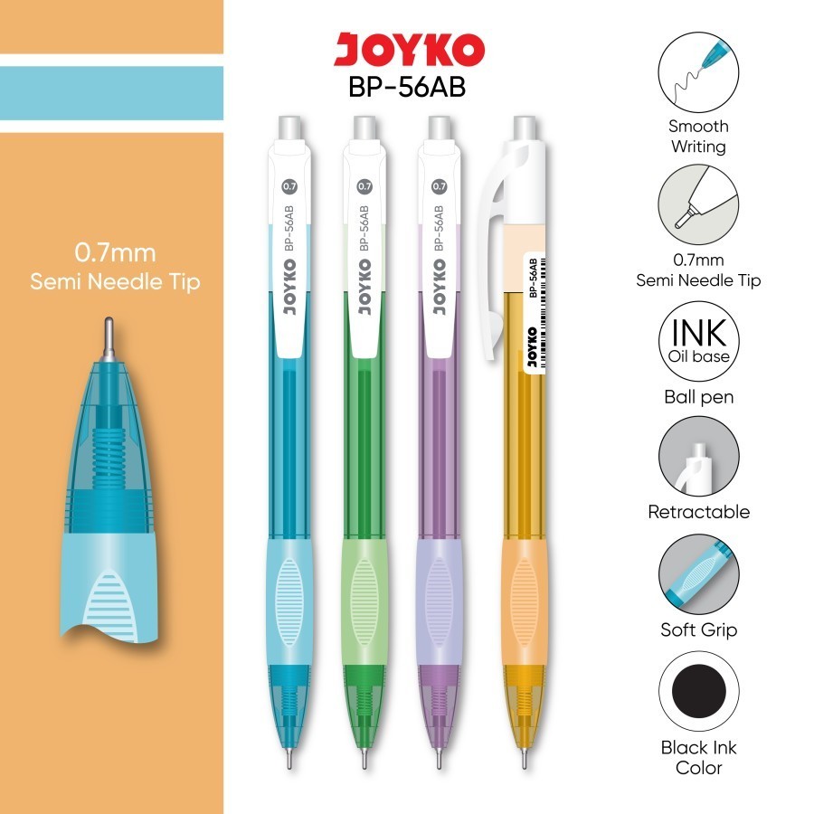 

(12 pen) Ball Pen Pulpen Pena Joyko BP-56AB 0.7 mm