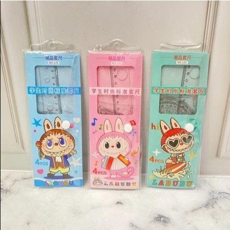 

READY 4 IN 1 PGG-1749 Penggaris LABUBU 1 Set Mistar Ruler Alat Tulis Sekolah Anak / Perlengkapan Sekolah penggaris busur Penggaris diagram Bisa Cod