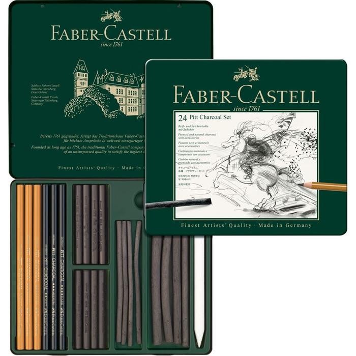 

Faber Castell Pitt Charcoal Pencil Set 24C 112978 | Pensil Arang | Finest Artist Quality