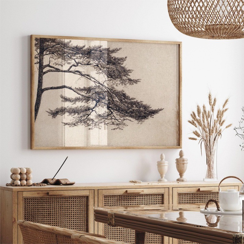 

Pine Trees Vintage Rustic Sket Bran Landscape Posters and Prints Canvas Printing Wall Art Picture for Living Room Home Decor