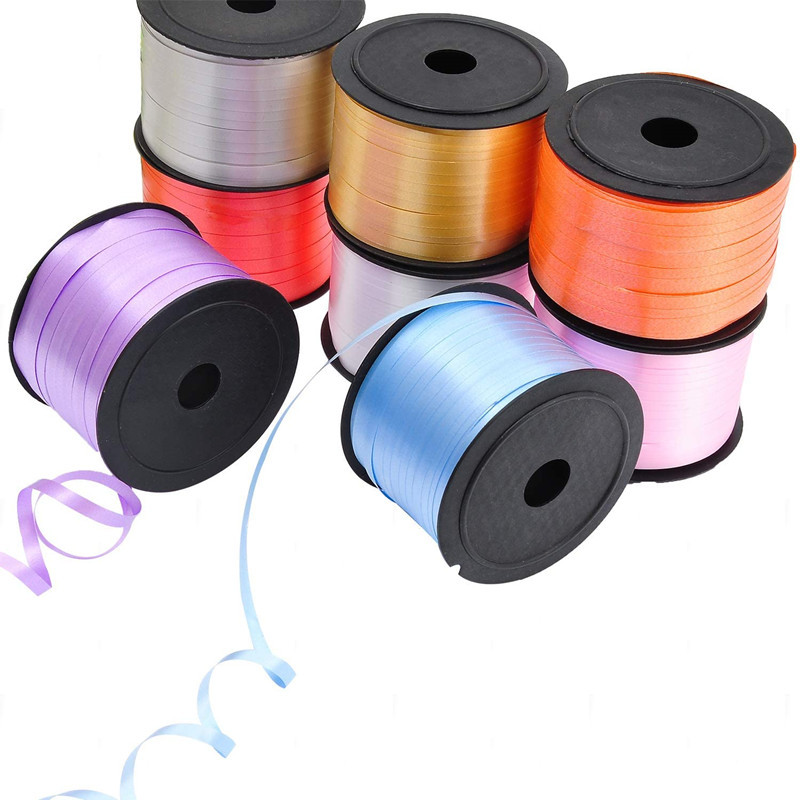 

1PCS 100yards tied balloon ribbon tapes diy wedding layout new room decoration accessories bows Gift birthday cake packaging 5mm