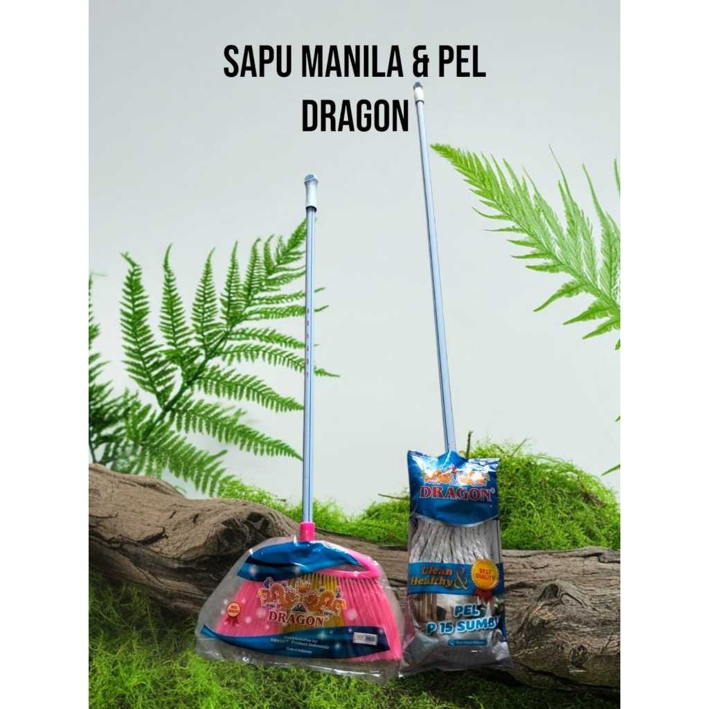 Paket Hemat 2 in 1 Sapu Lantai Senar dan Pel Pelan DRAGON