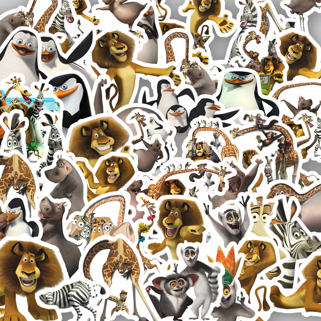 

Stiker Cutting Pack Dreamworks Series Madagascar Character Mix Isi 100Pcs Series Aesthetic Lucu Keren Untuk Koper Bahan Vynil