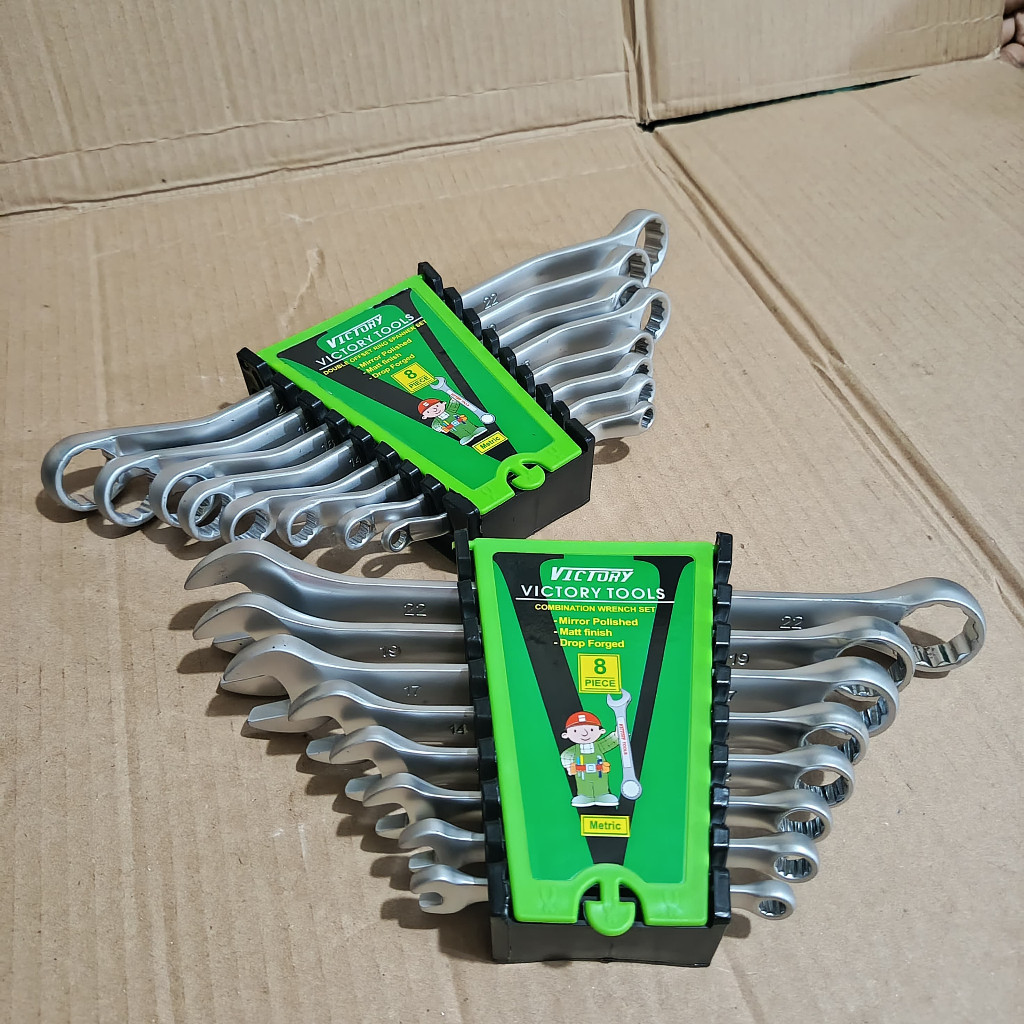 Victory Kunci Ring Pas Kombinasi Dan Kunci Ring Set 8 Pcs 6-22mm Komplit Ready Kunci Pas Tekiro