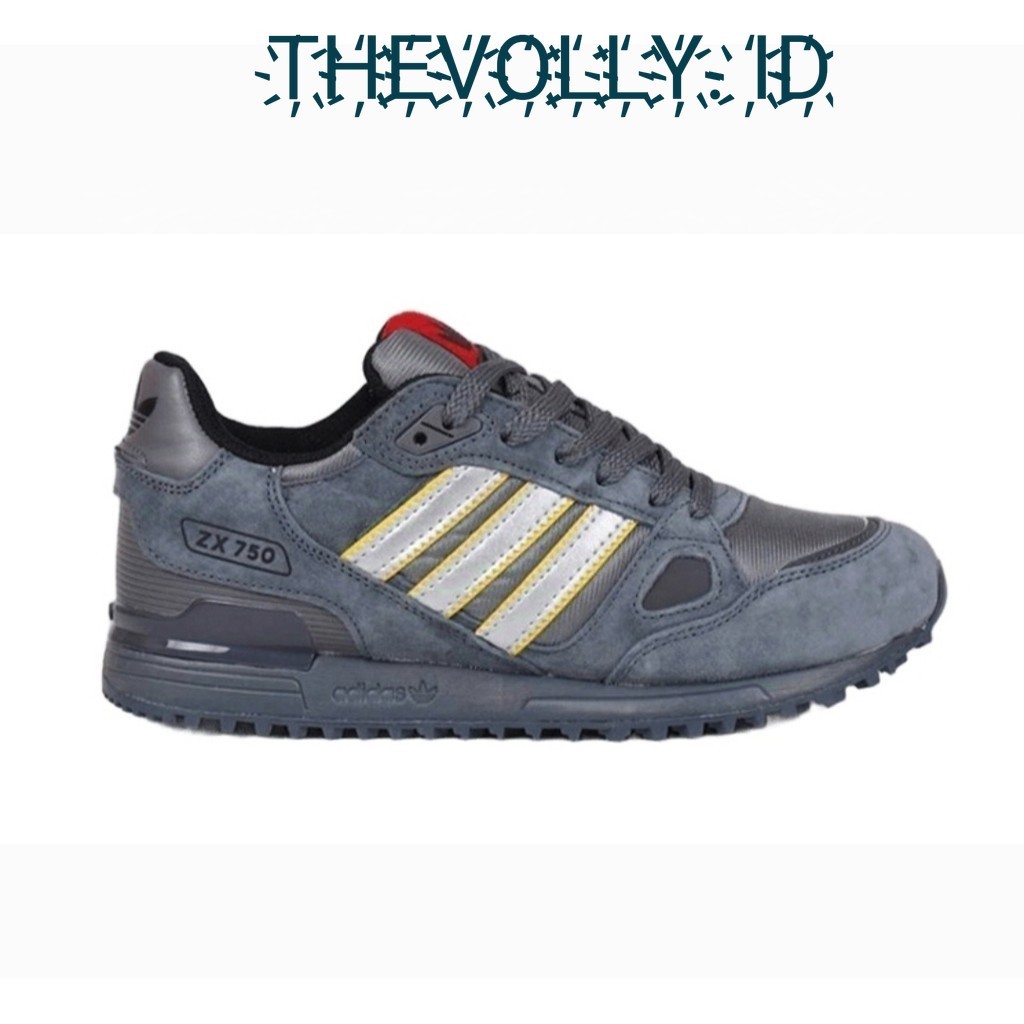 Sepatu Adidas ZX 750 Dark Grey Silver White BNIB Original / Sneakers Pria