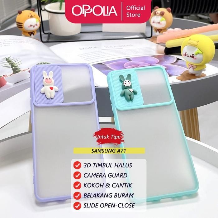 Promo Oppolia Case Samsung Phone Slide Camera Karakter Color Protection Case - Hitam, Samsung A11/M1