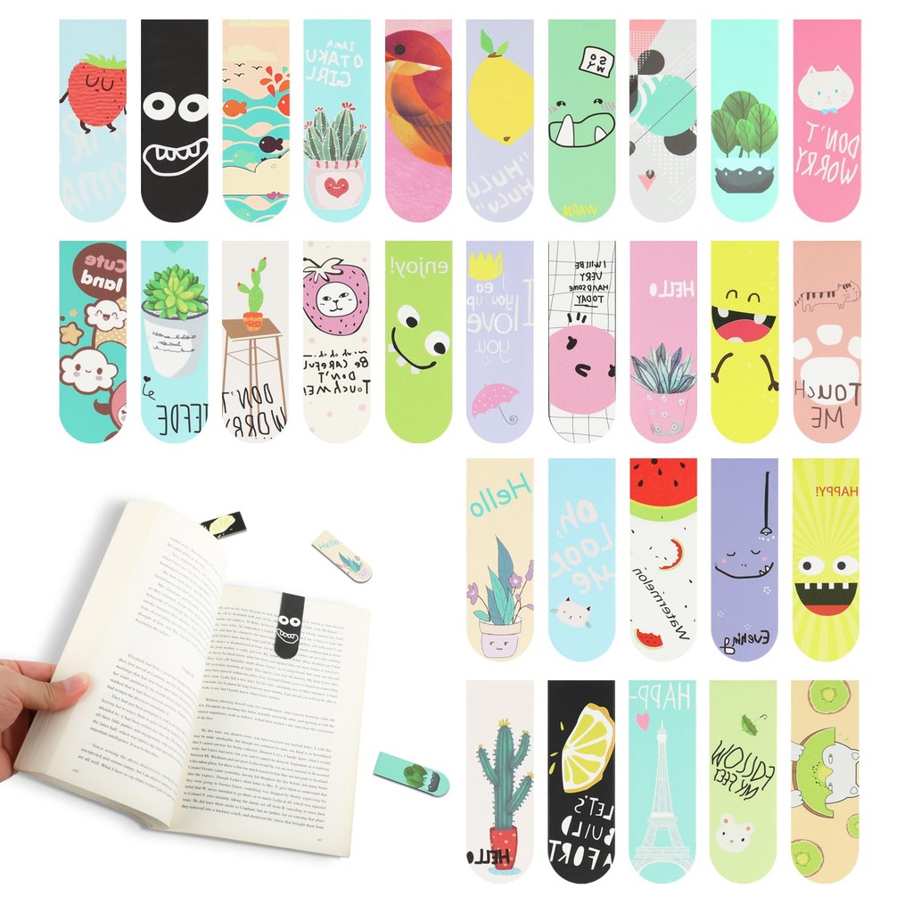 

18pcs/30pcs Magnetic Bookmarks for Kids & Book Lovers, Cute Student Book Markers, Minimalist Personalized Gifts, Creative Presen