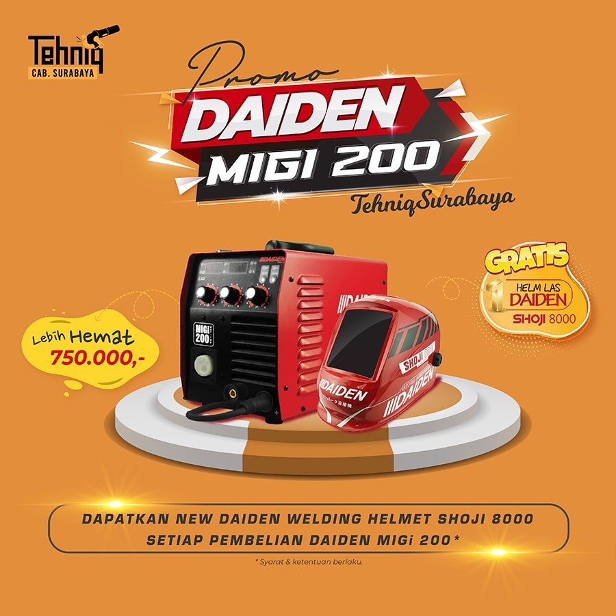 Mesin las Listrik Daiden MIGi 200 Trafo Las