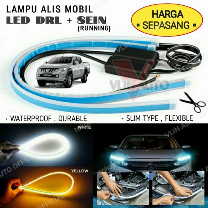 Lampu Alis Headlamp Mitsubishi TRITON LED DRL Sen Running 2pc Keren