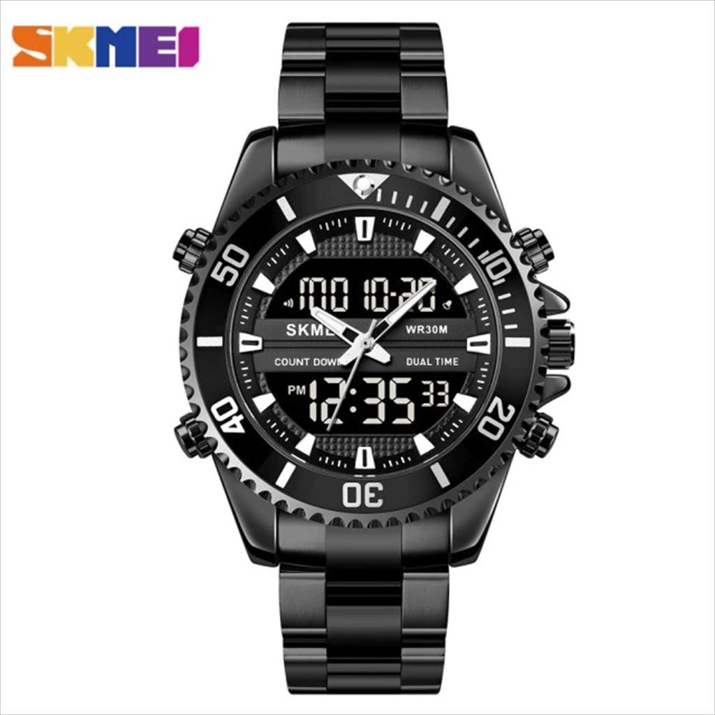 Jam Tangan Pria SKMEI 1850 Stainless Steel Analog DIgital SKMEI 3atm (skmei_indo.sukses.id)