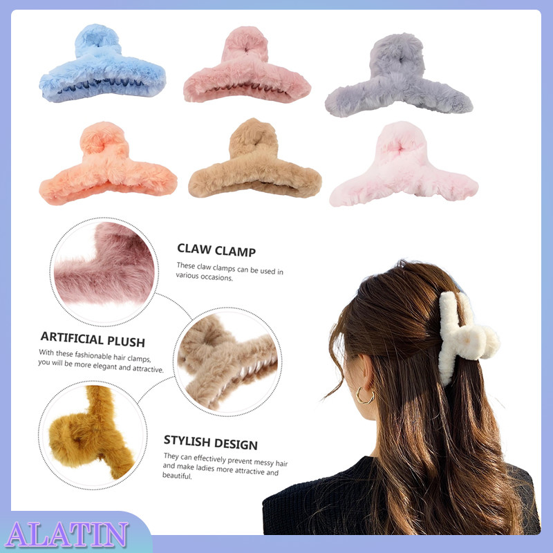 Jedai Rambut Bulu Korea / Jepit Rambut Bulu Wanita Gaya Korea Aksesoris Rambut Wanita / Gaya Korea A