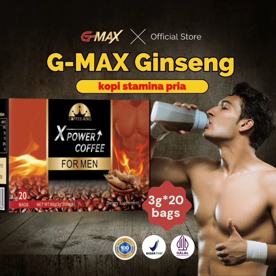 

KOPI G MAX ORIGINAL MINUMAN EXTRA GINGSENG 100% BPOM & HALAL - KOPI STAMINA PRIA TAHAN LAMA AMAN