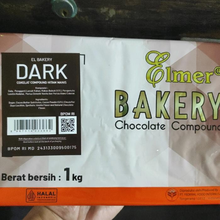 

Promo elmer dark compound 1kg bakery coklat batang