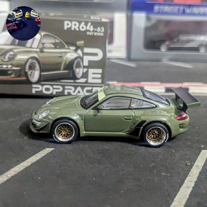 EX99... Diecast Pop Race Porsche RWB 997 Green