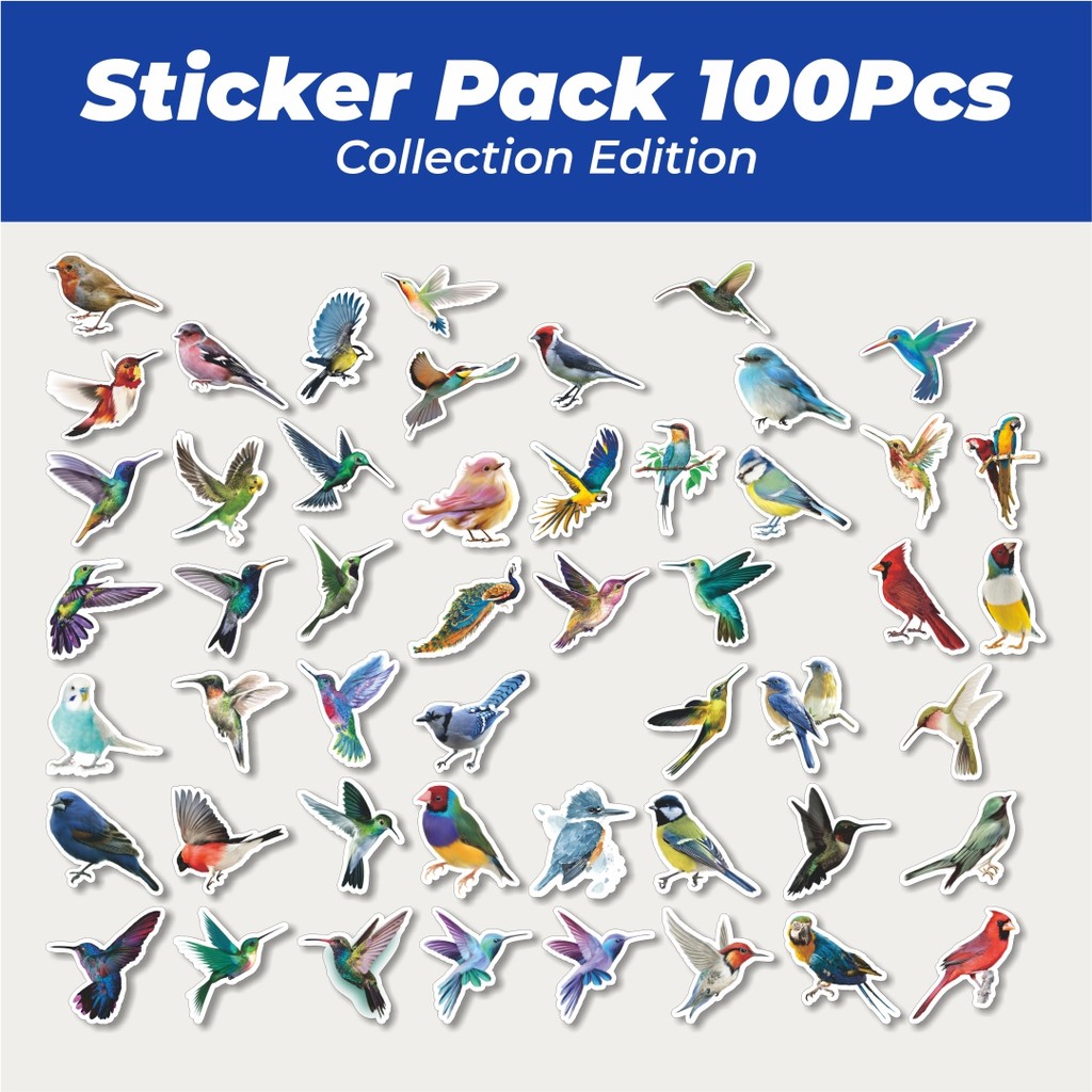 

Hot Stiker Colorful Birds Series [Seri Burung Berwarna-warni] Lucu Anti Air Stikers Berperekat Waterproof Sticker Decal Buat Motor Helm Buku Journal Koper Casing HP Laptop Botol Minum