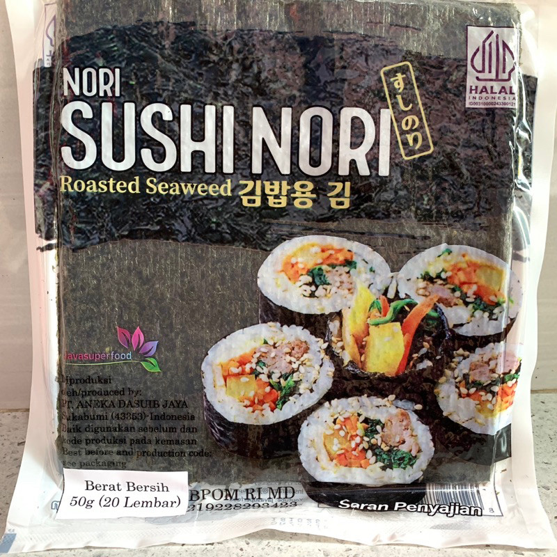 

[ Murah ] Nori Sushi 20 Lembar sheet Halal Java Sushi nori Sakao korea tokonori bes dried seaweed rumput laut original kulit sushi bungkus kimbab bento anti robek bahan sushi termurah bpom premium sale mui promo