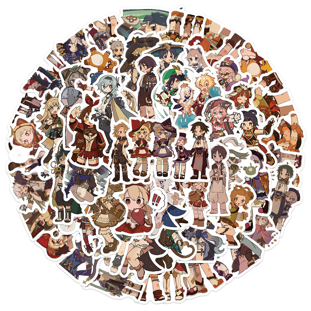 

60Pcs Genshin Impact Stickers, Cute Cartoon Anime Game Stickers, Aesthetic Adhesive Vinyl Sticker Decals, Stickers For Phone