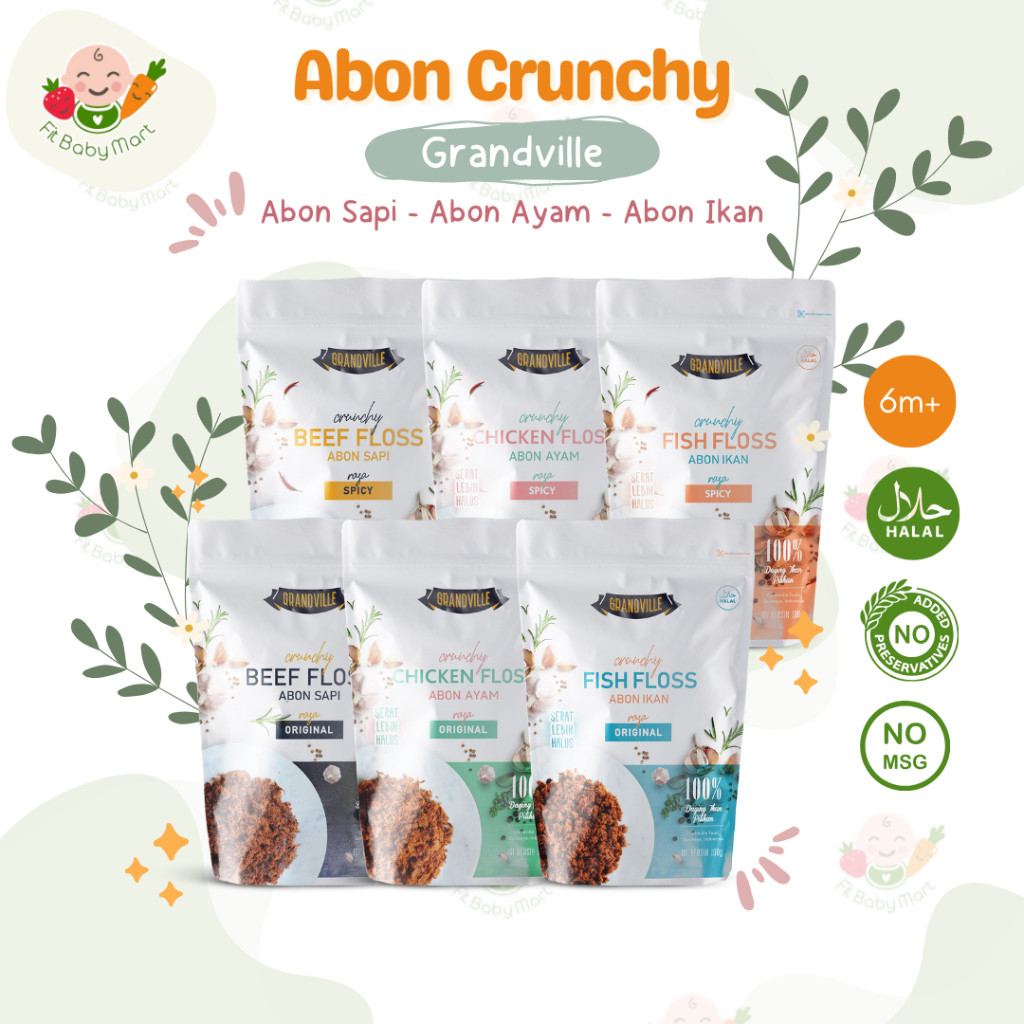 

Grandville - Abon Sapi Ayam Ikan ASLI Crunchy | Makanan Instan SNACK MPASI