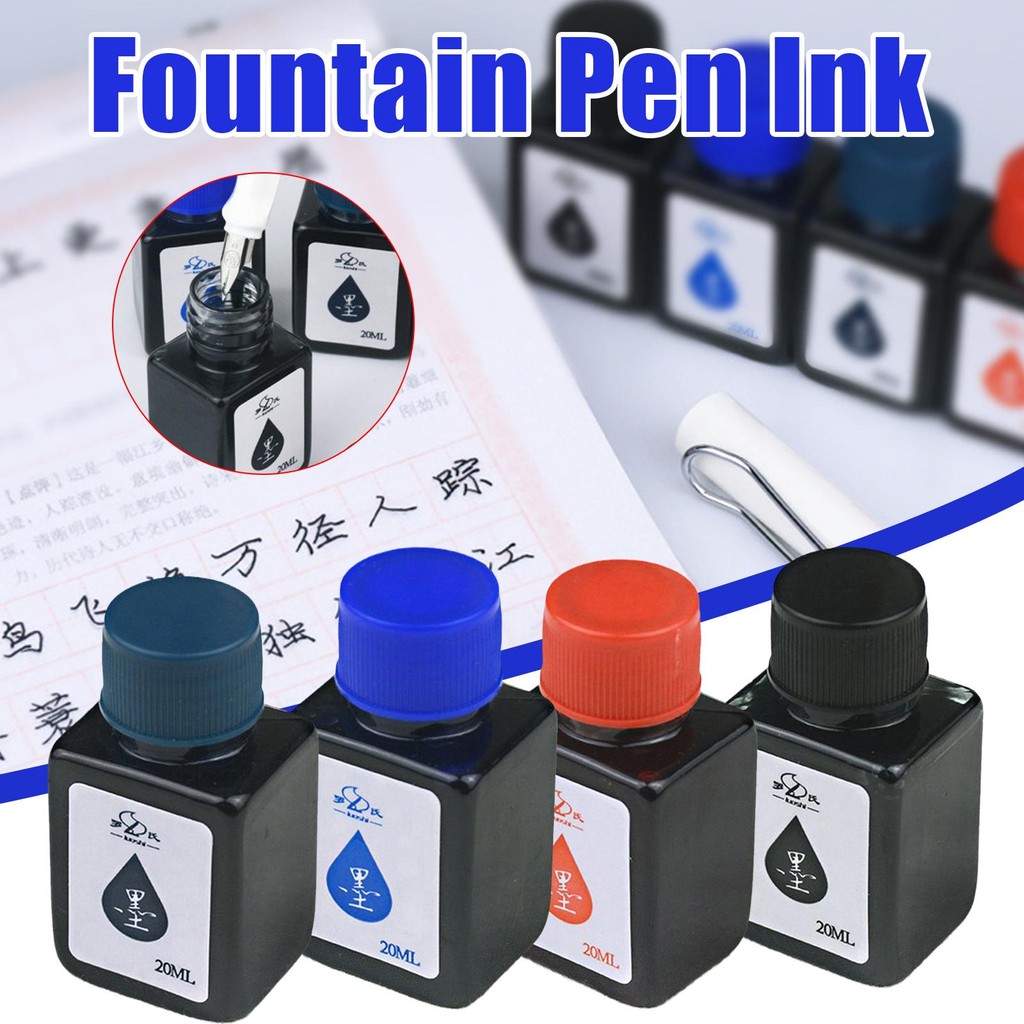 

20ml Fountain Pen Ink Dip Pen Ink Bottle Blue Ink Refilling Inks Calligraphy Available ink Sac Art Writing Students Station S8A9