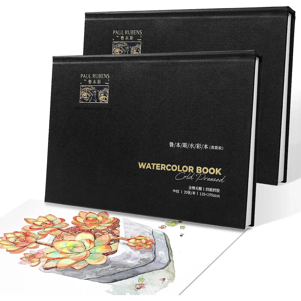

Paul Rubens Watercolor BlockHigh Absorption Cold Pressed Watercolor Paper Sketchbook 100% Cotton 300gms 20 Sheets Drawing Paper