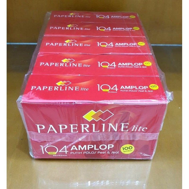 

( 5 pak ) 104 polos Amplop Paperline lite 104 PPS ( 95 x 152 mm ) 70 gram anti tembus pandang - 1 pak kecil