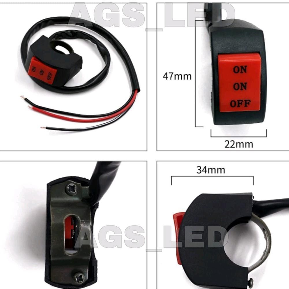 TOMBOL LAMPU MOTOR 3 MODE. ON ON OFF / SAKLAR LAMPU MOTOR 3 IN 1 / TOMBOL STANG MOTOR UNTUK LAMPU