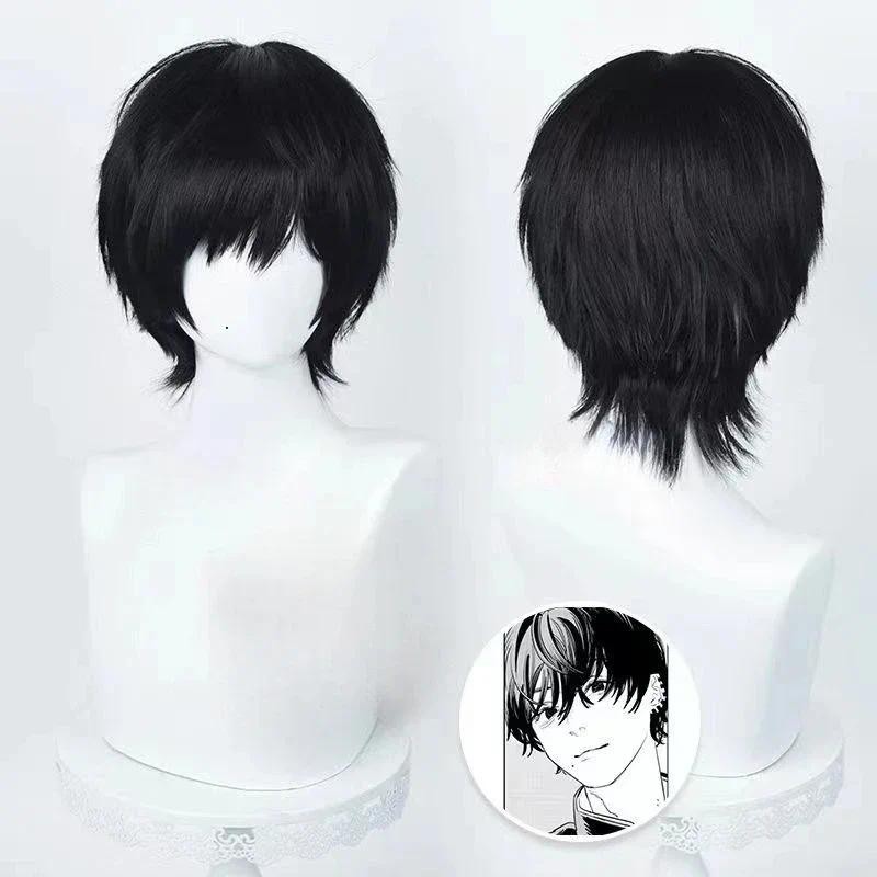 Anime Chainsaw Man Yoshida Hirofumi Cosplay Wig Short Black Heat Resistant Synthetic Hair Man Party 