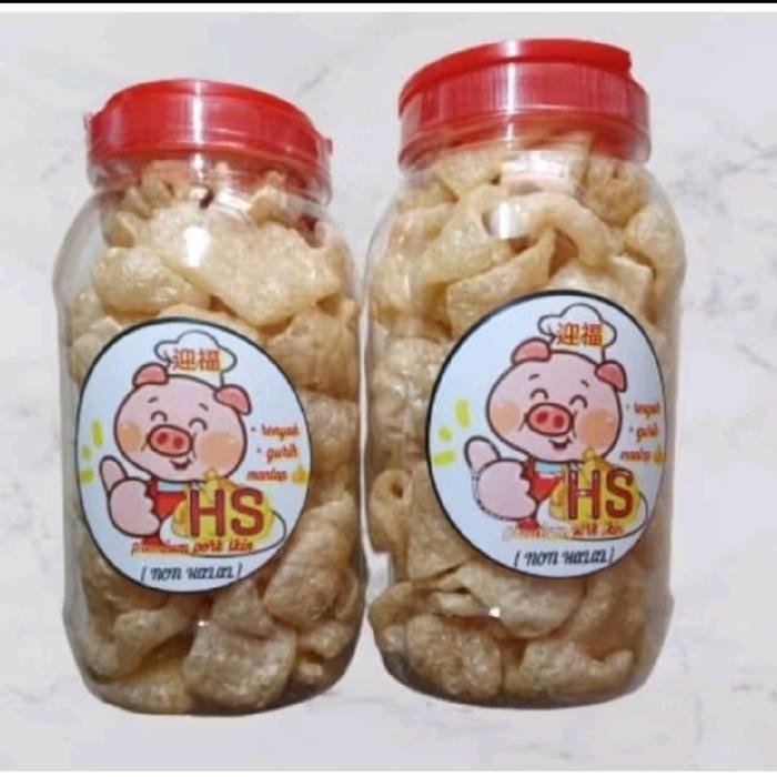

kerupuk kulit babi kemasan toples 180gram full