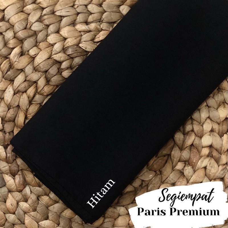 [𝗡𝗼𝘂𝗿𝗮 𝗠𝗼𝗱𝗲] Kerudung Segi 4 Paris Premium Anti Letoy Warna Hitam