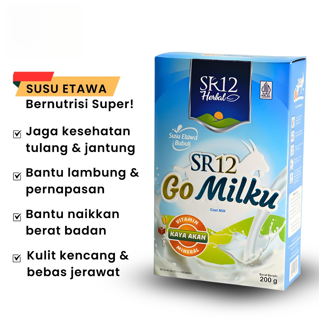 

SR12 Go Milku Susu Etawa Gomilku Kualitas Premium 600gr/200gr SR12 Susu Kambing Etawa Bubuk best seller