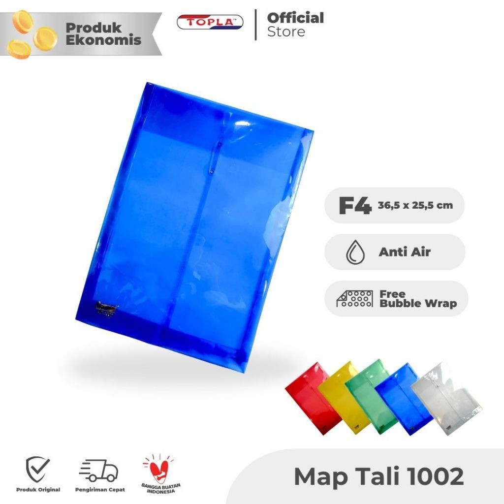 

TOPLA Map Tali 1002 - Envelope Bag Ukuran Map F4 untuk Berkas & Kertas Anti Air