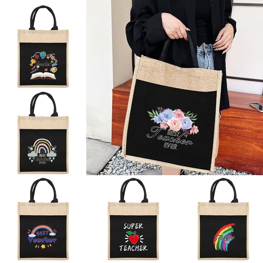 Totebag Wanita / Tas Belanja /Hadiah Hari Guru Travel Jute Tote Bag Shoulder bag Female Large Capaci