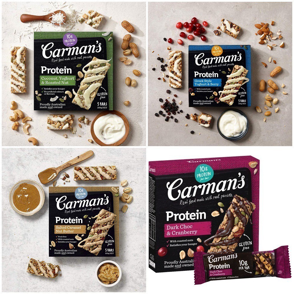 

CARMAN'S Gourmet Protein Bars asal Australia - Sehat dan Bergizi