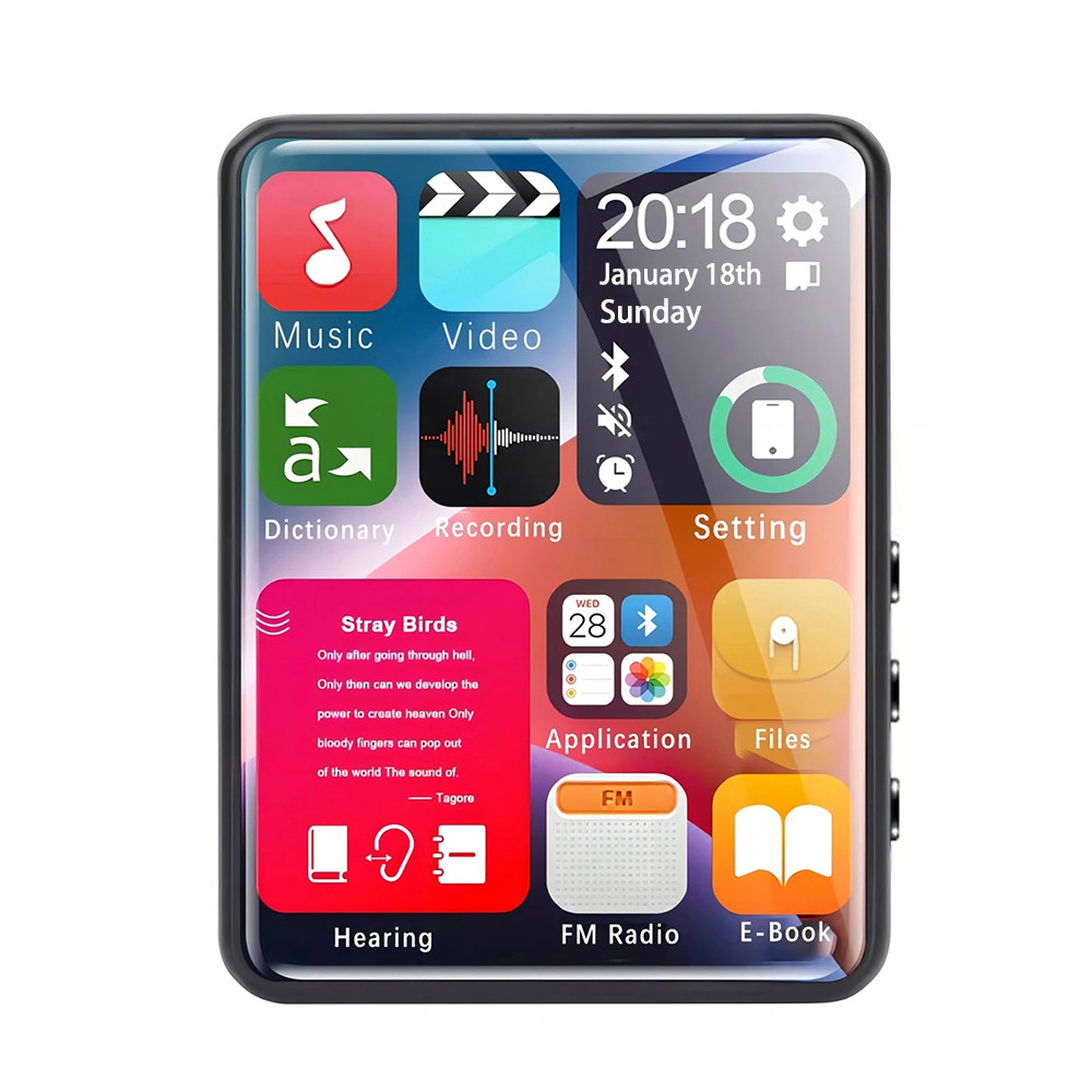 Portable Mini MP3 Player Bluetooth HiFi Stereo Music Player Full Screen MP4 Video Playback With FM R