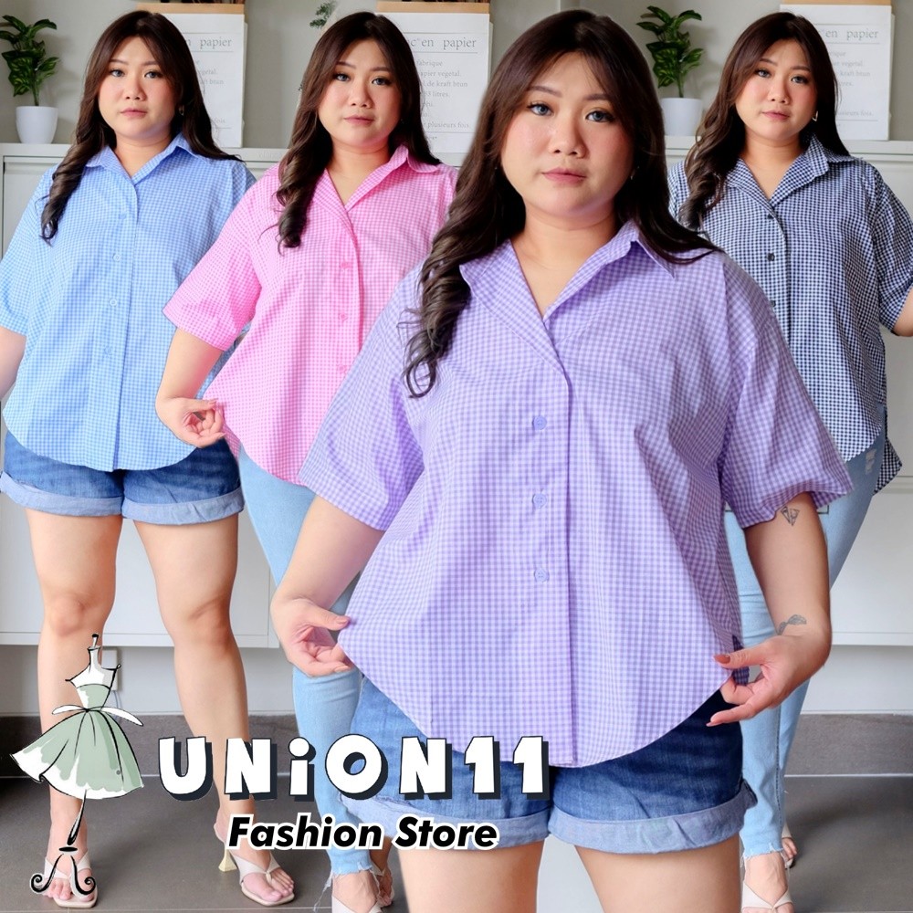 [𝗗𝘆𝗻𝗮𝗿𝗮]  KEMEJA JUMBO XXXXL WANITA LD 130 /  ATASAN JUMBO WANITA LD 130 / KEMEJA WANITA JUMBO LD 13