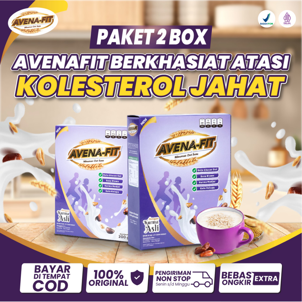 

Avenafit SEREAL OATS SUSU Solusi Sehat Bantu Turunkan Kolesterol Tinggi Aman Tanpa Efek Samping - PAKET 2 BOX